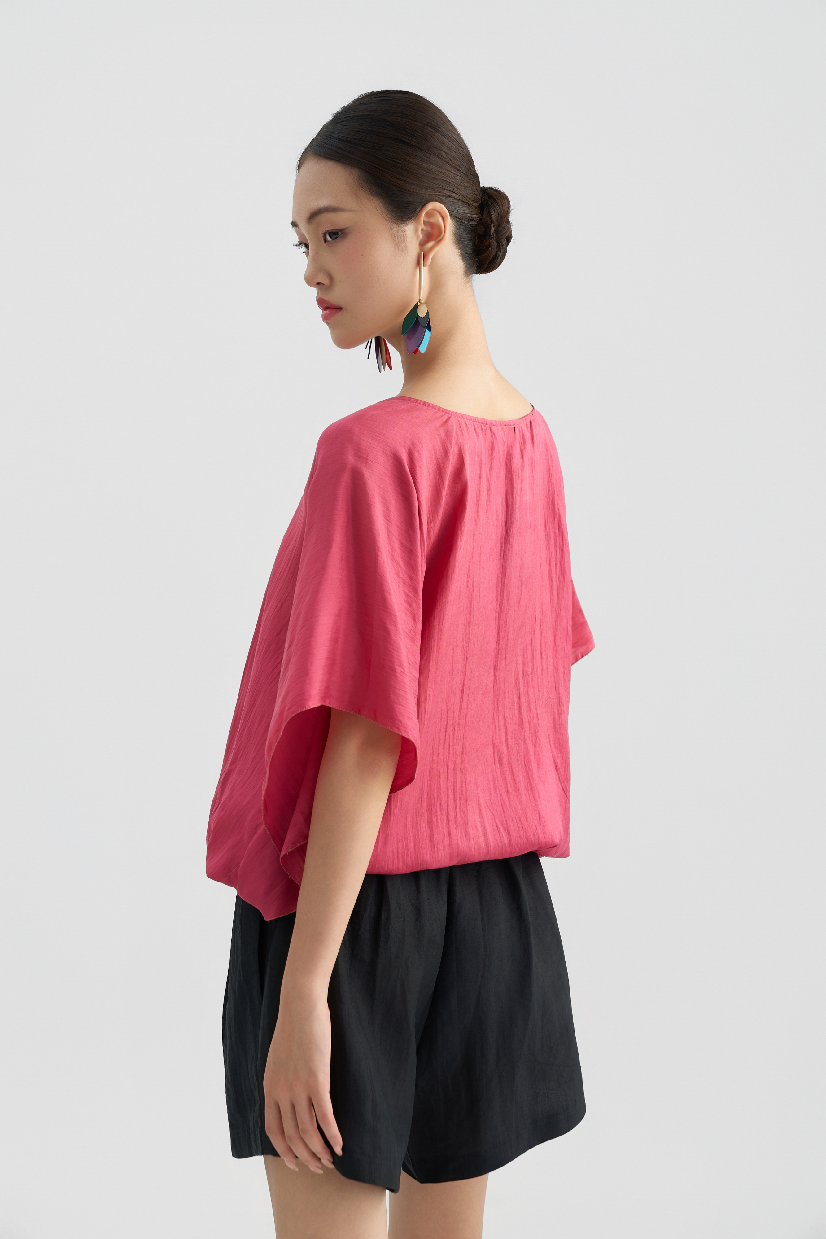 Áo Tunic Thêu Hoa/ Hồng gỗ
