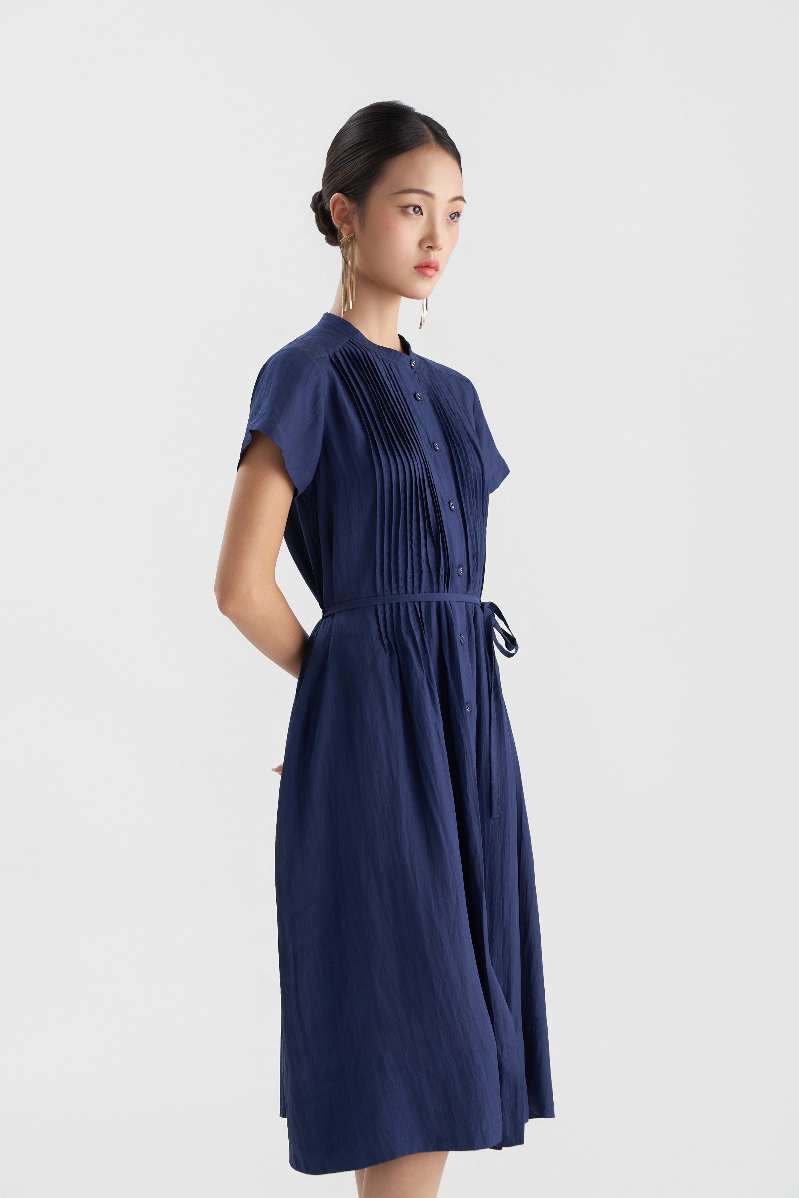 Váy Chần Tay Kaia Cộc Tay/ Xanh Navy