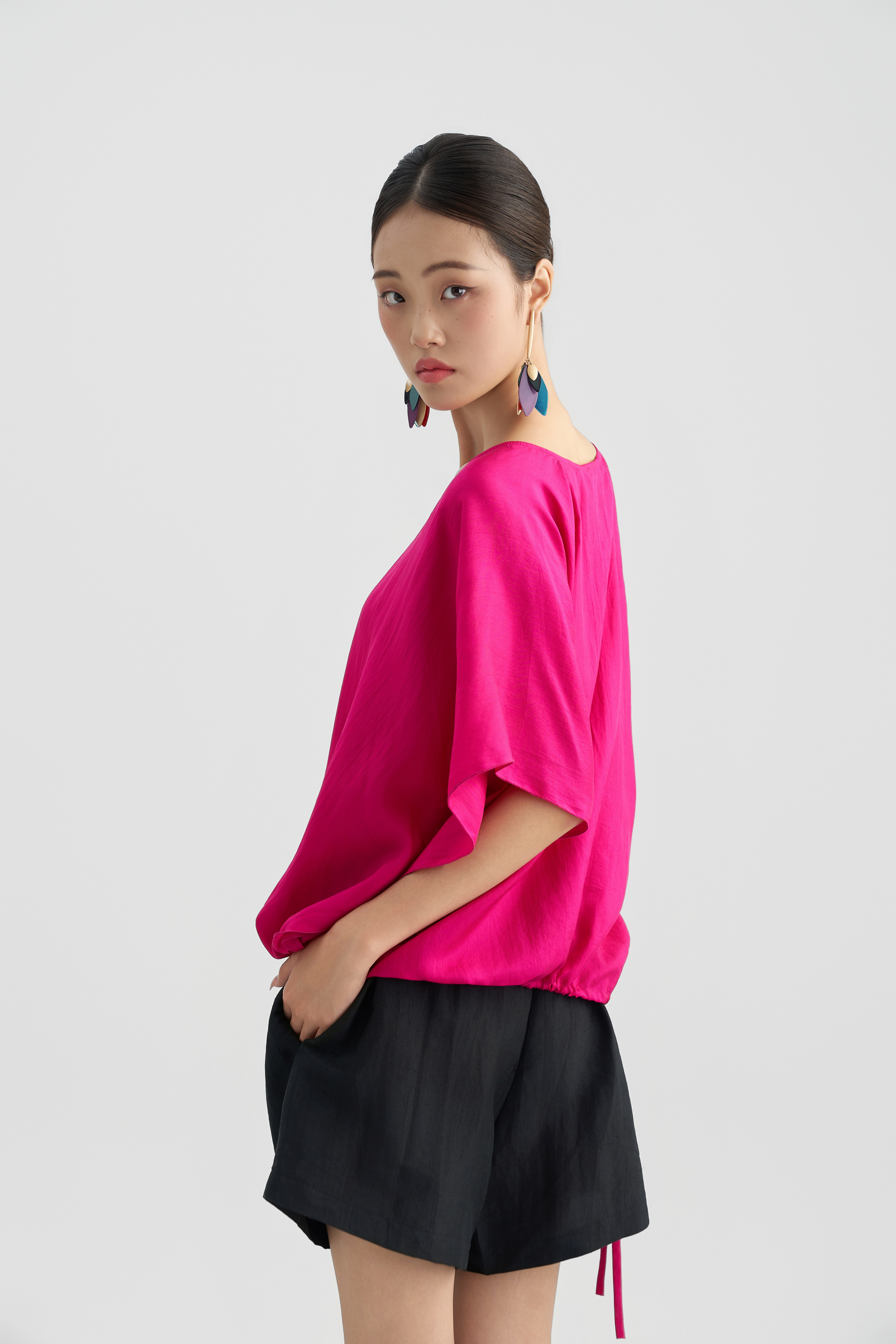 Áo Tunic Thêu Hoa/ Hồng sen