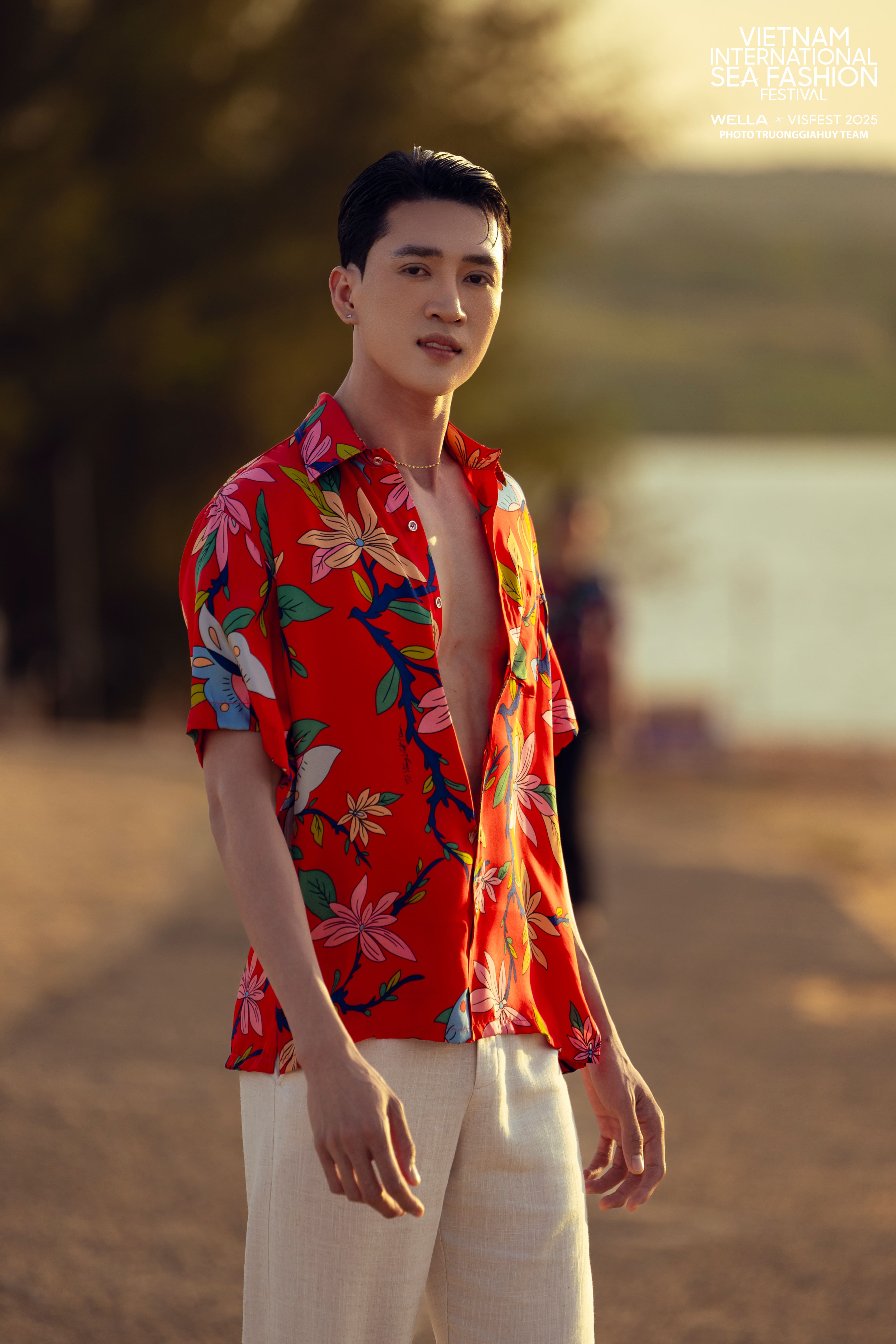 Áo sơ mi lụa nam/ Hồ Điệp/ Đỏ