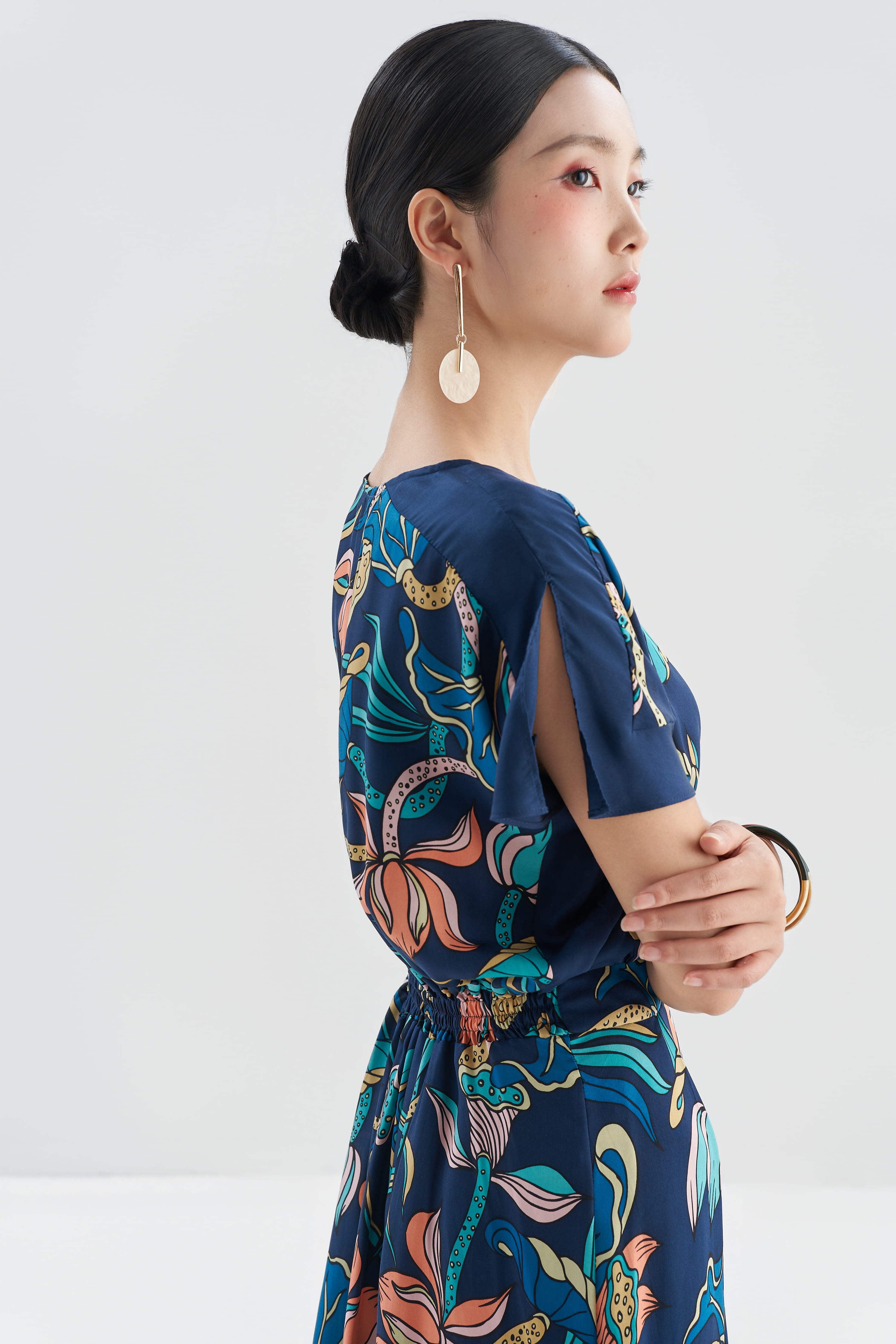 Váy lụa Aura/ Liên Hoa Vũ/ Xanh Navy