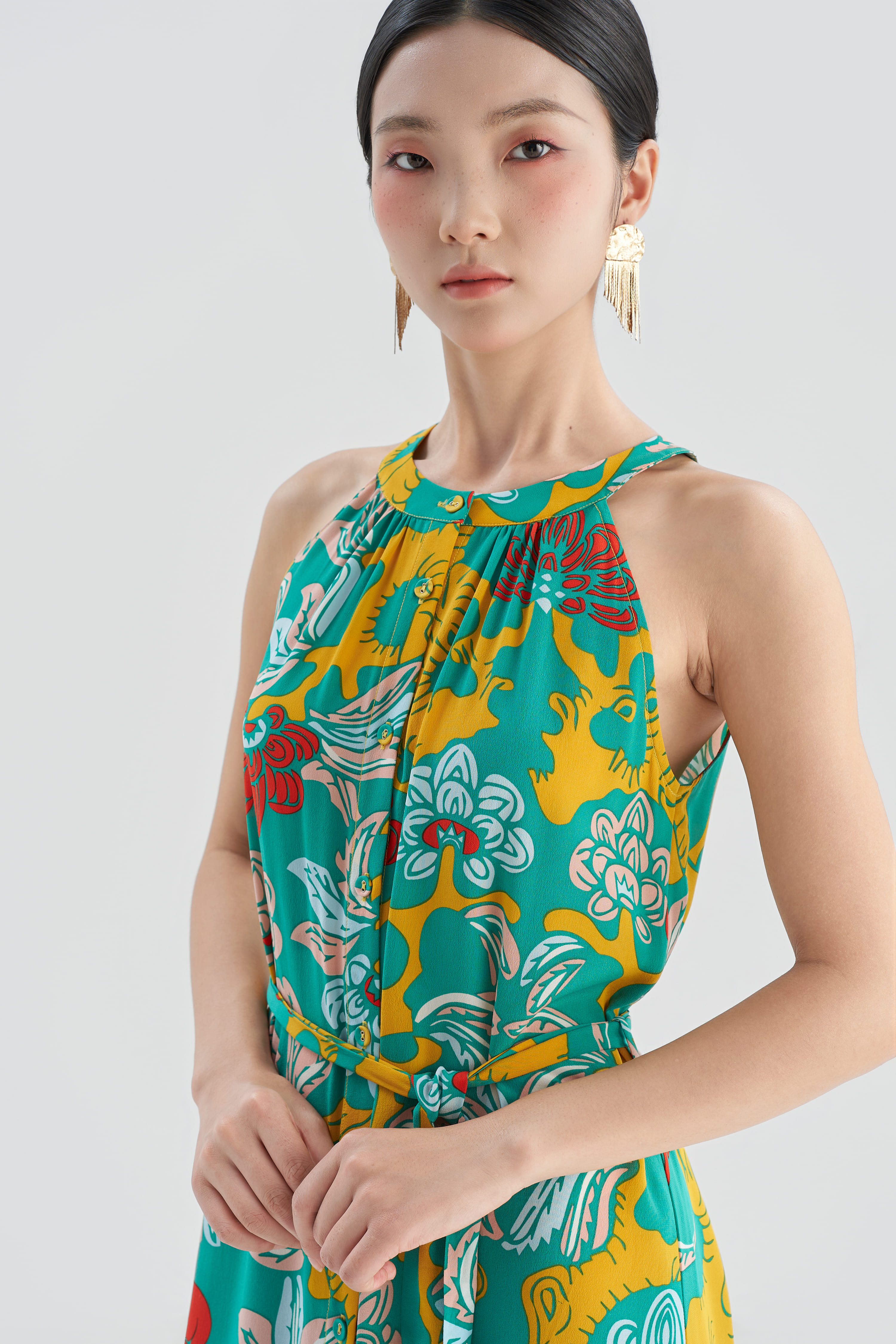 Váy lụa Vera cổ yếm/ Vườn Thanh Xuân