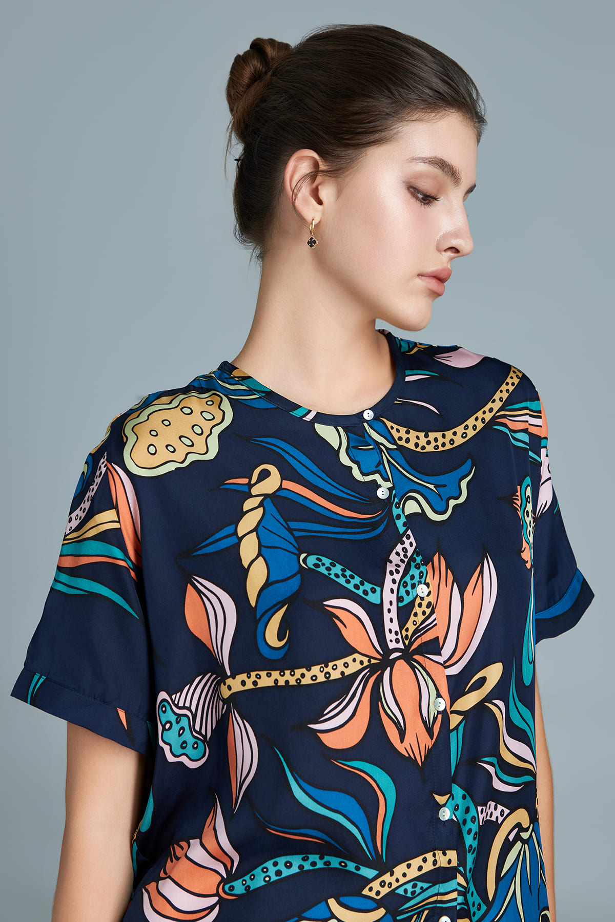 Áo lụa Myra/ Liên Hoa Vũ/ Xanh Navy