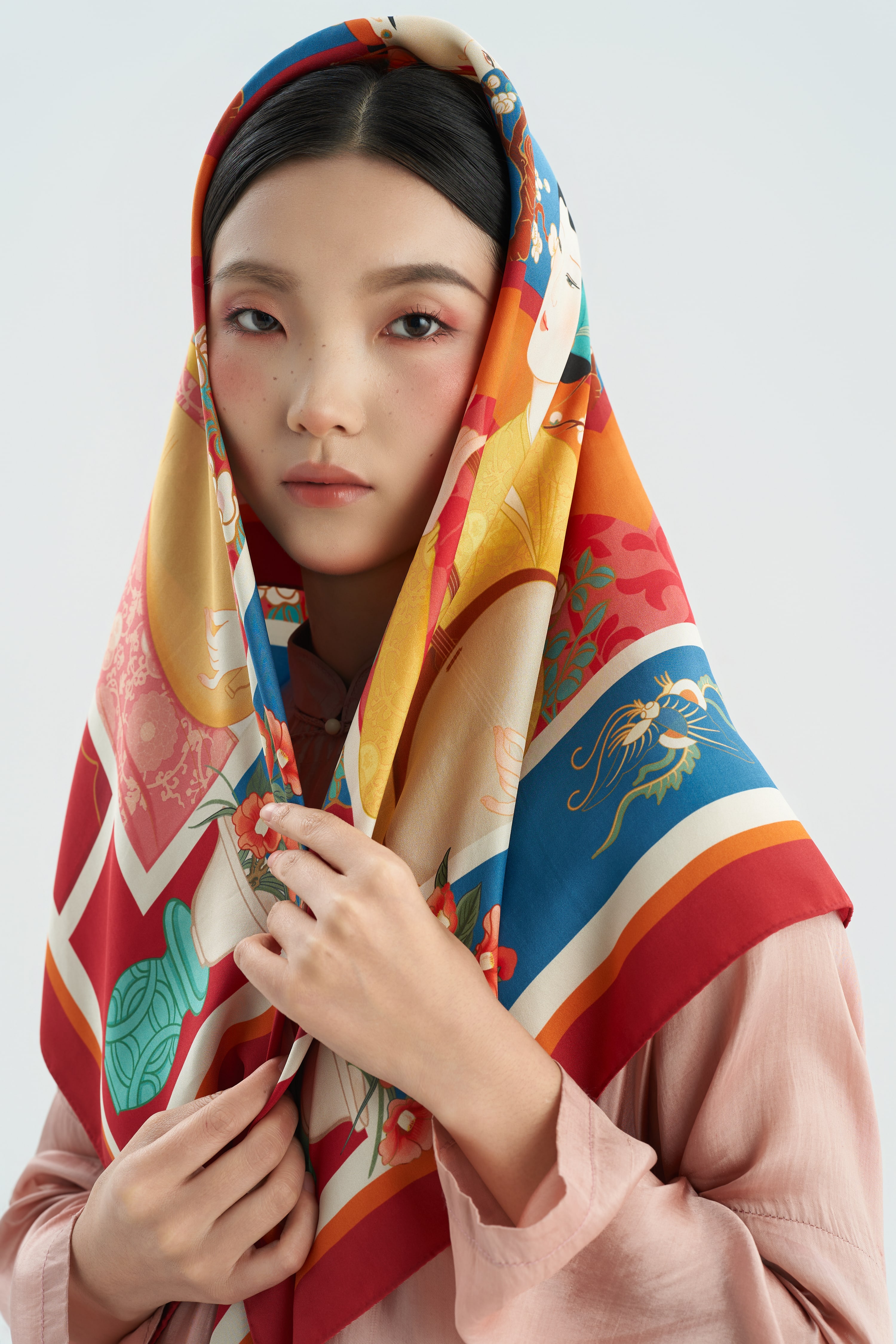 Khăn lụa Ngọc Nữ Cầm Tâm/ Size 90x90