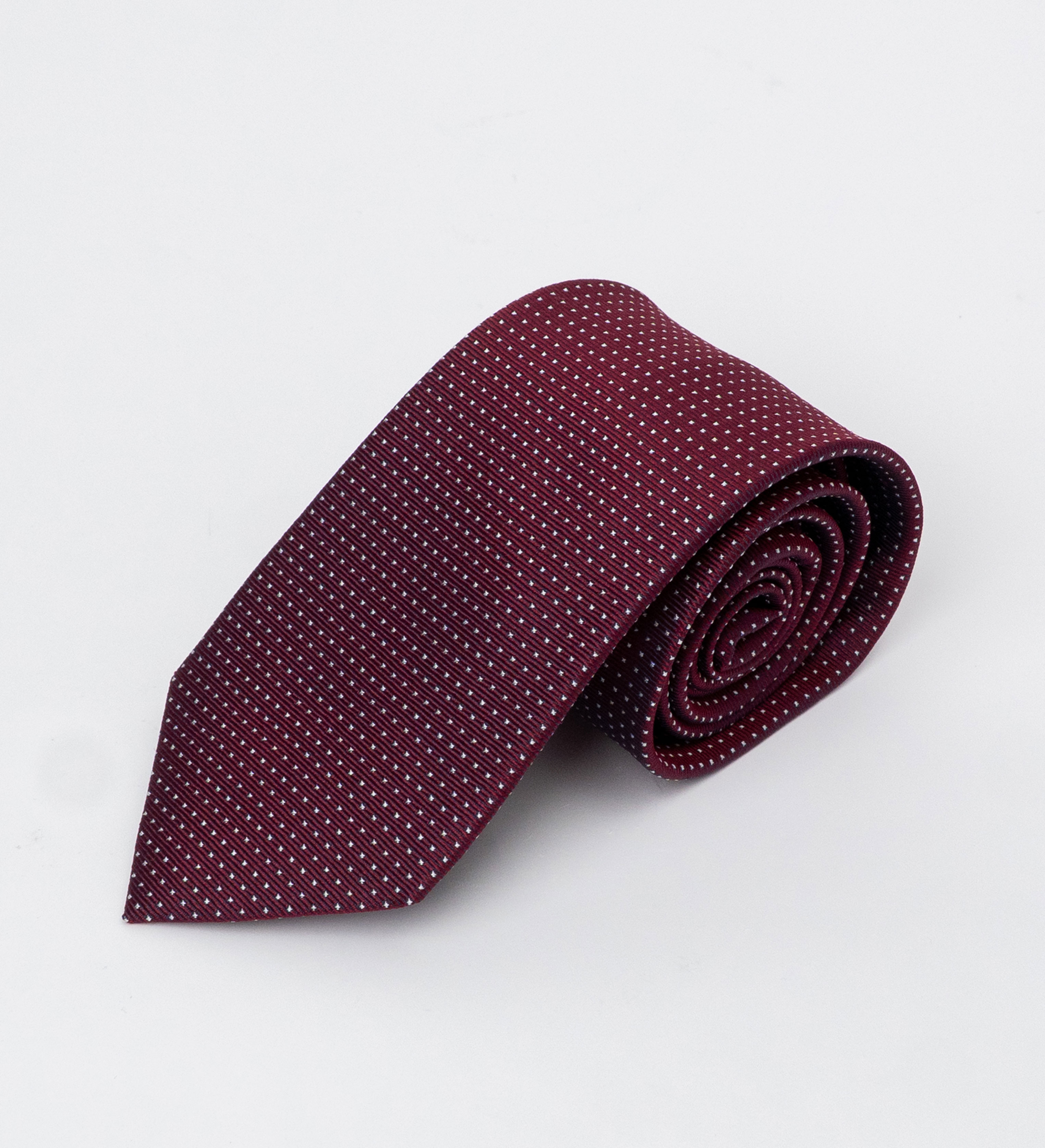 Cà vạt lụa chấm trắng/ Đỏ/ 8cm