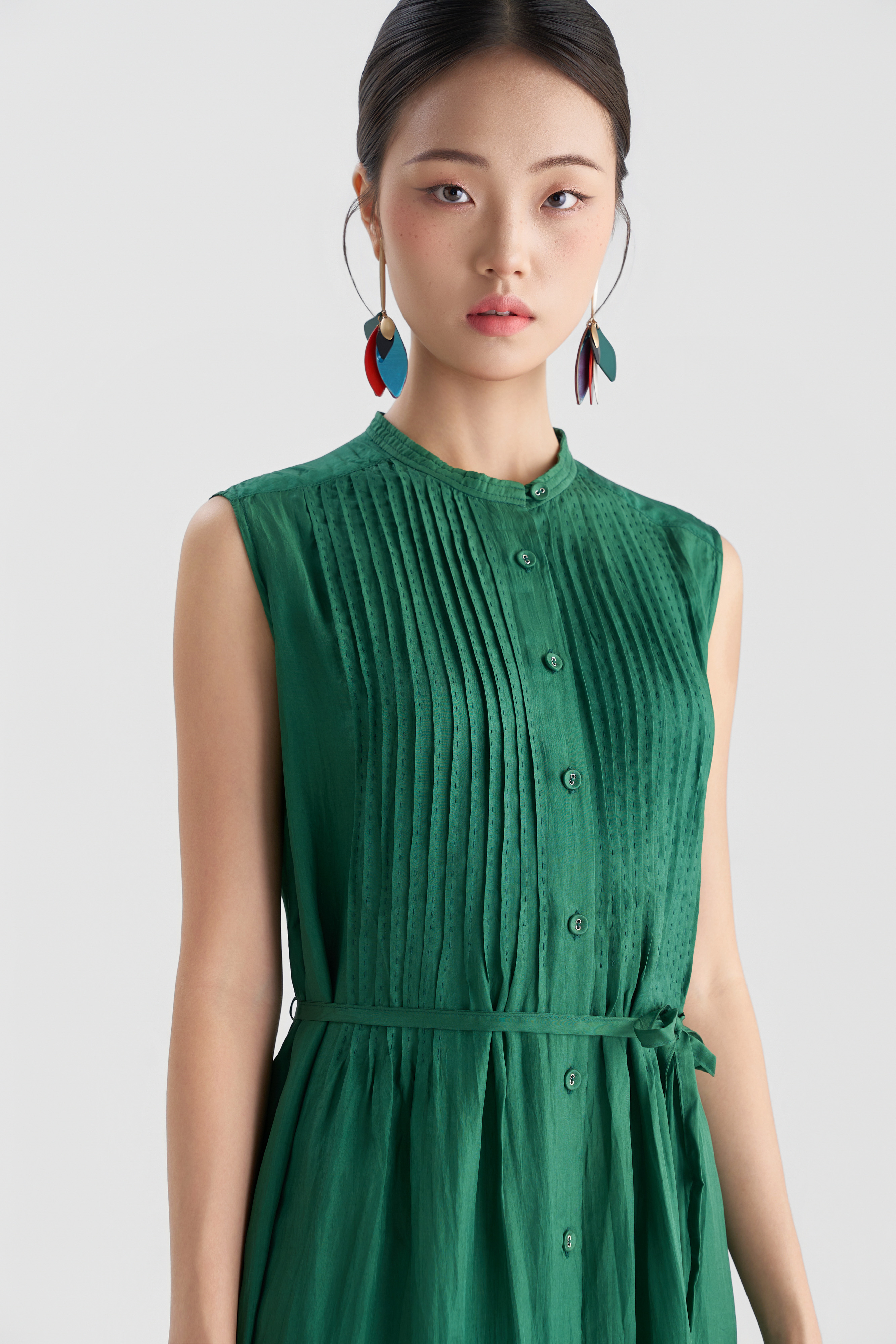 Váy Chần Tay Kaia Sát Nách/ Xanh