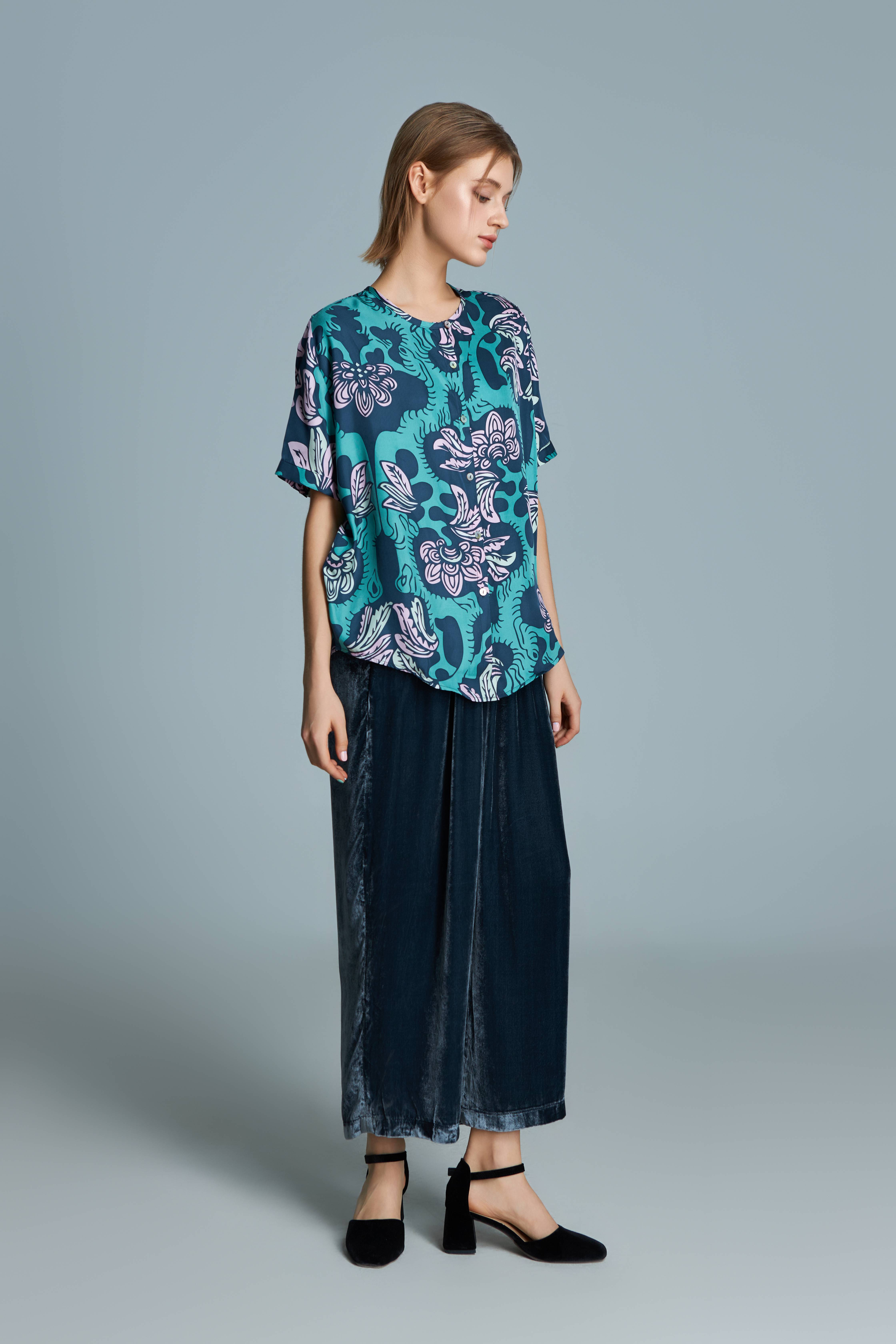 Áo lụa Myra/ Vườn Thanh Xuân/ Xanh Hồng