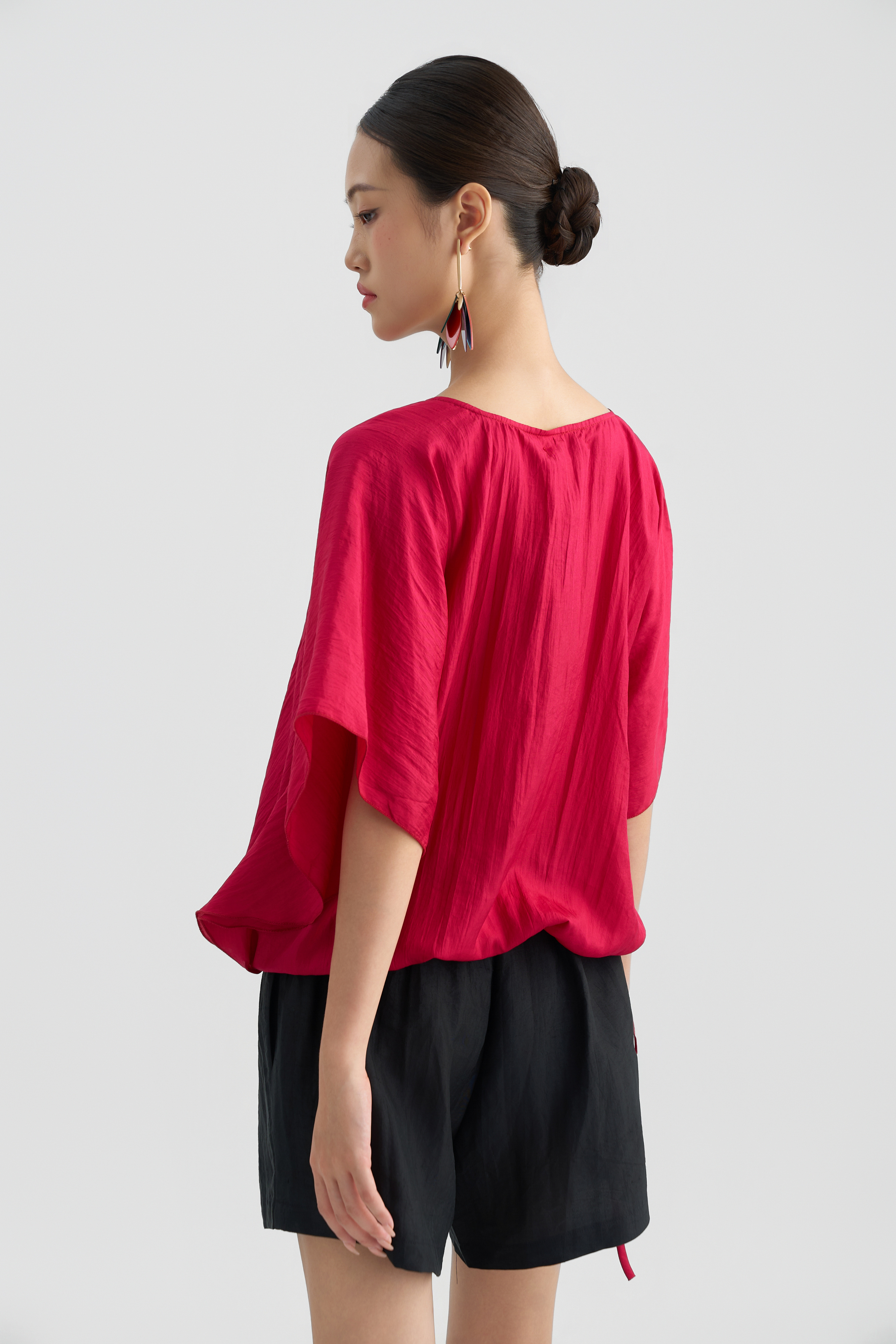 Áo Tunic Thêu Hoa/ Hồng đậm